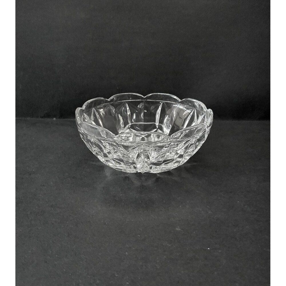 Antique American Brilliant Period hand Cut Glass hobstar Starburst bowl